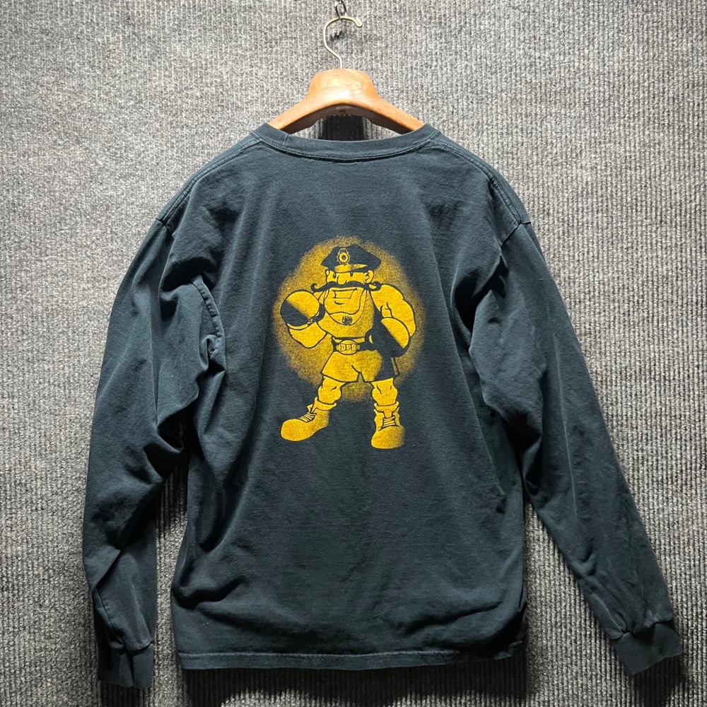 Vintage Denver Police Boxing Club Shirt Mens Large Black Long Sleeve Tee